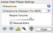 Adobe Flash Microphone Settings