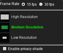 VRI Camera Icon - Quality Settings